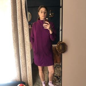 Magenta dress with pockets - S